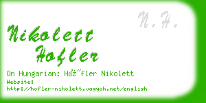 nikolett hofler business card